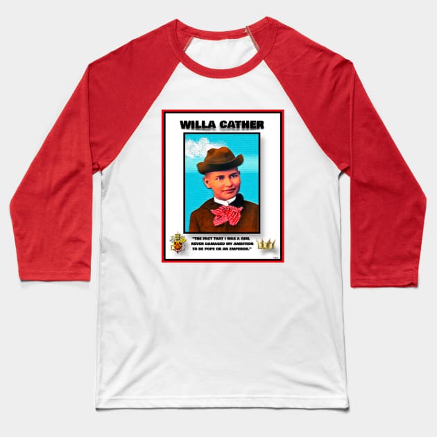 WILLA CATHER AND THE POPE Baseball T-Shirt by PETER J. KETCHUM ART SHOP